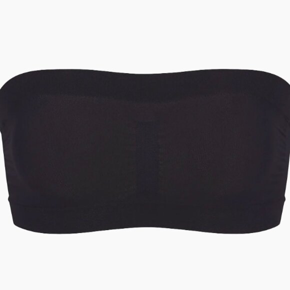 Skims Seamless Sculpt Bandeau Bra Top XS Black Strapless Removable Straps NWT - Picture 2 of 7